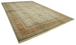 Collection of 11' 11'' x 18' Beige Color Oriental Handmade Rug in a gallery layout