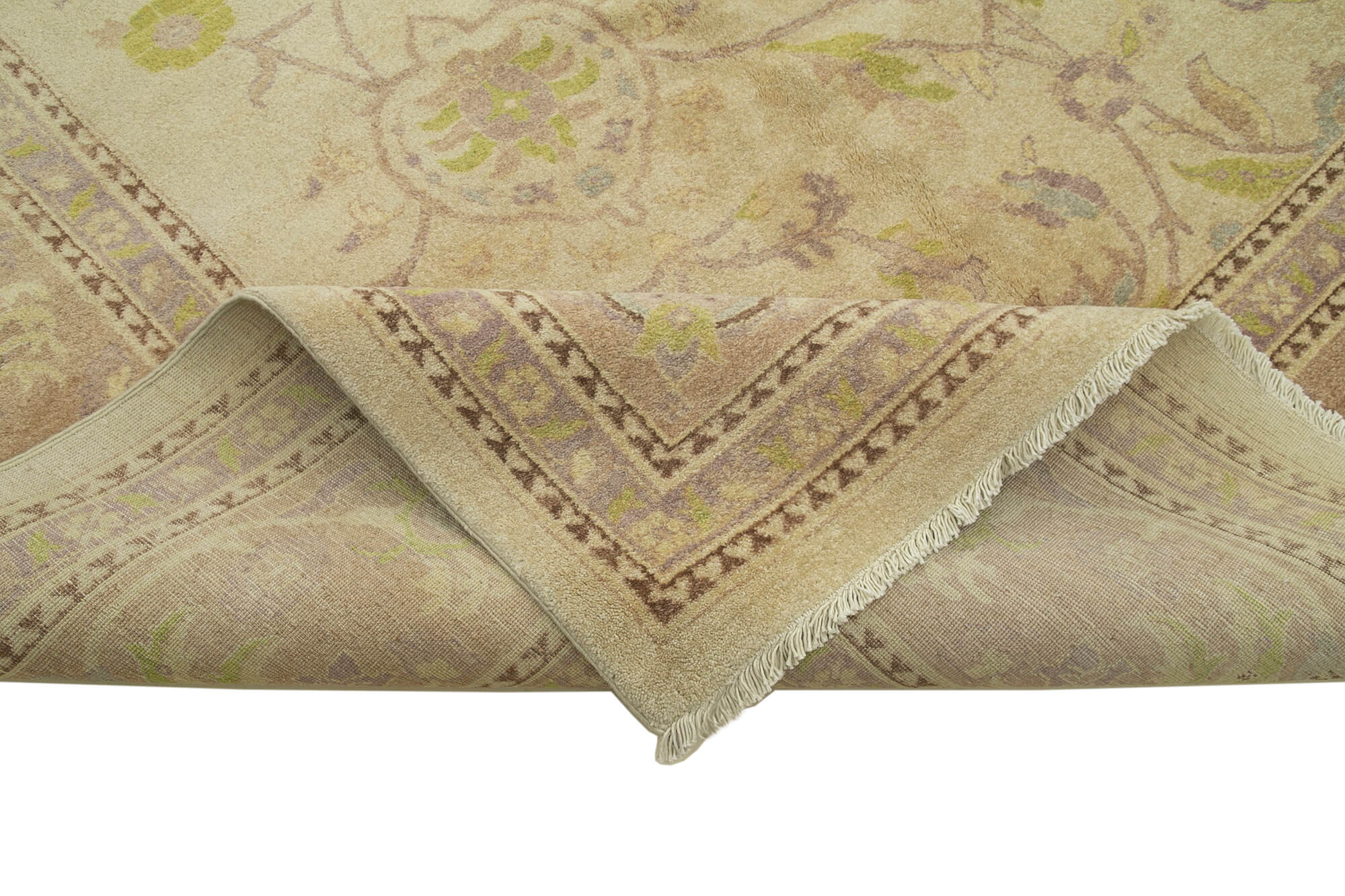 Collection of 12' x 18' 4'' Beige Handmade Oushak Rug in a gallery layout