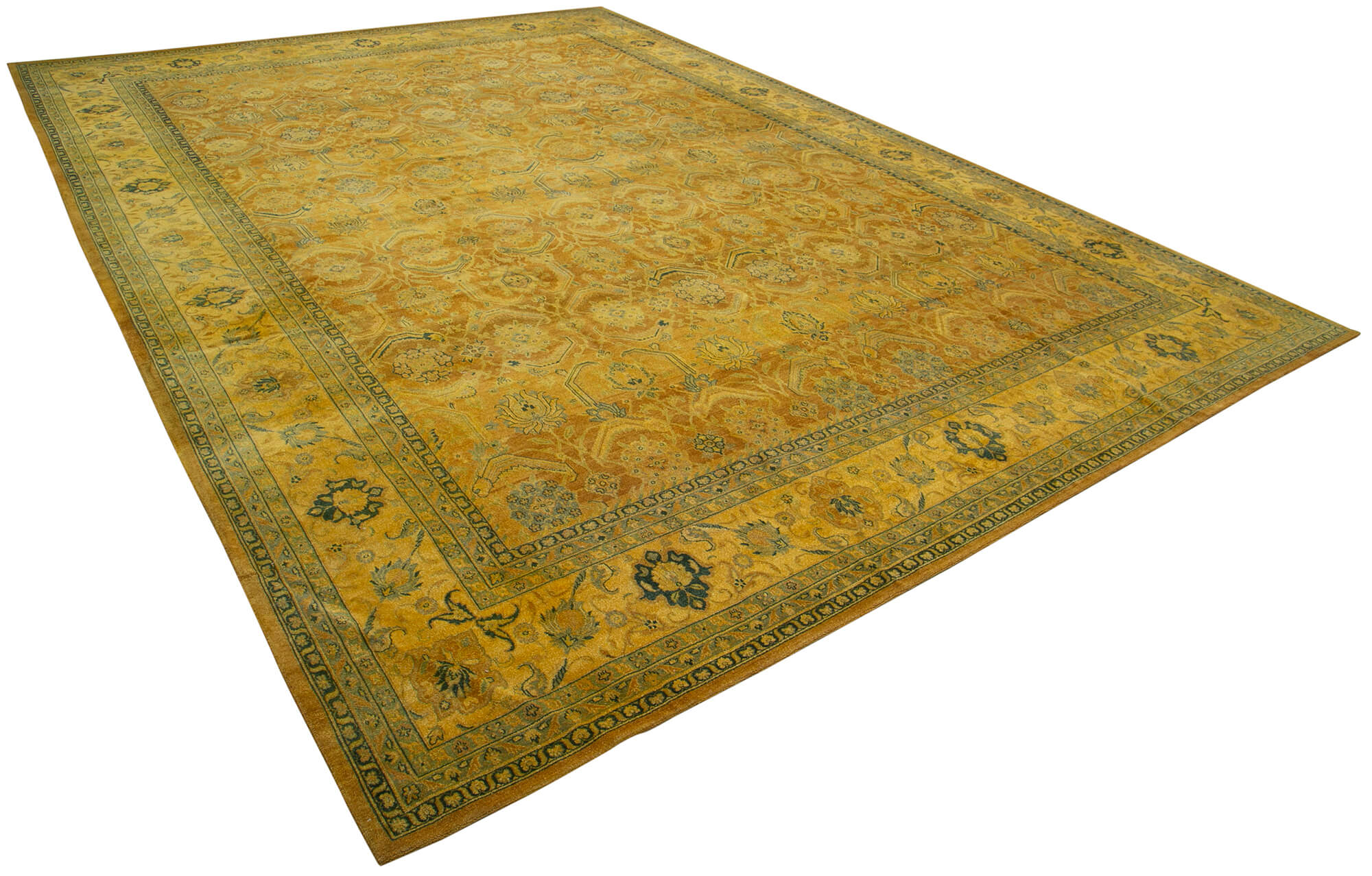 Collection of 13' 10'' x 19' 9'' Handmade Oushak Rug in a gallery layout