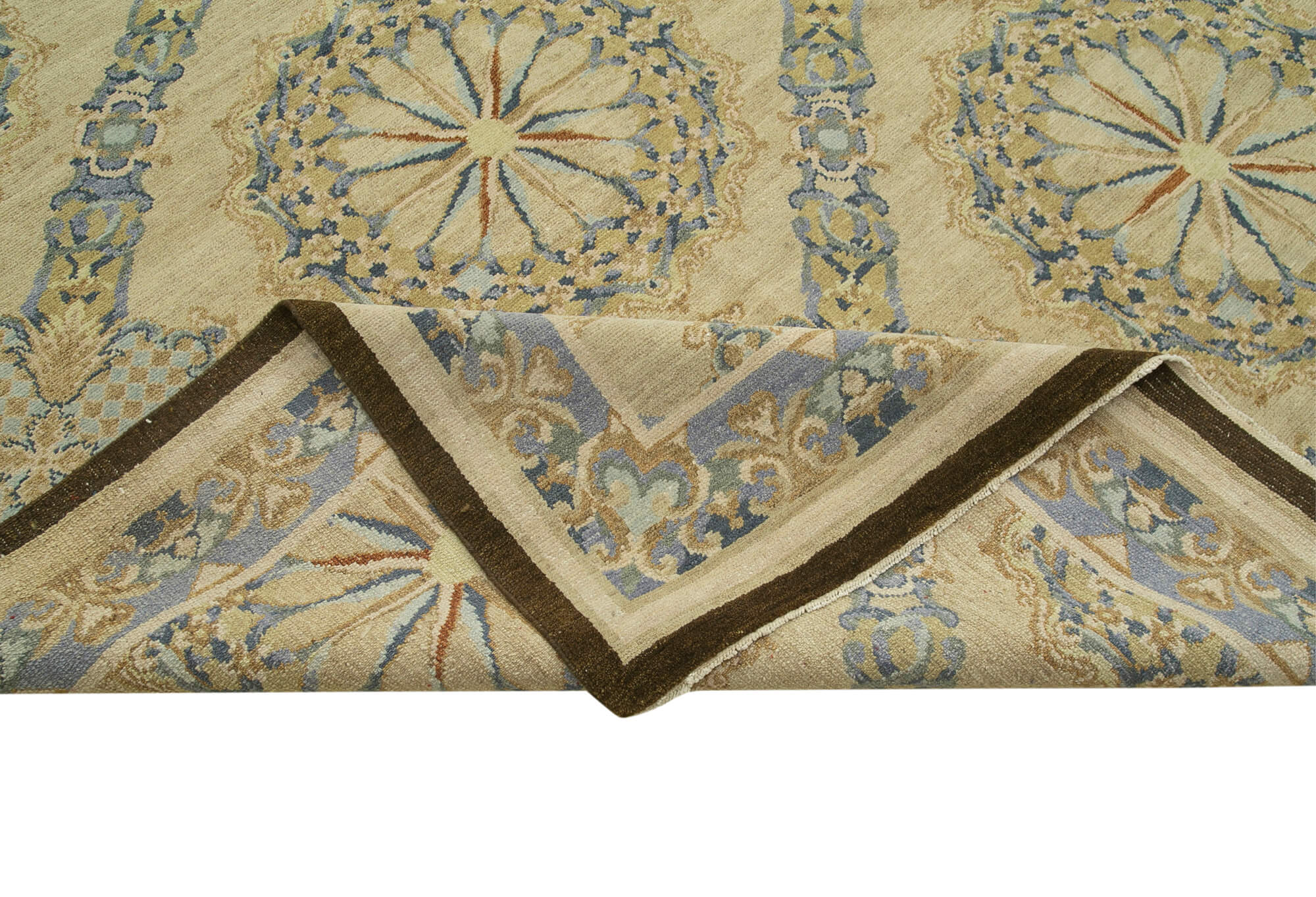 Collection of 13' 8'' x 20' 2'' Beige Oriental Oushak Rug in a gallery layout