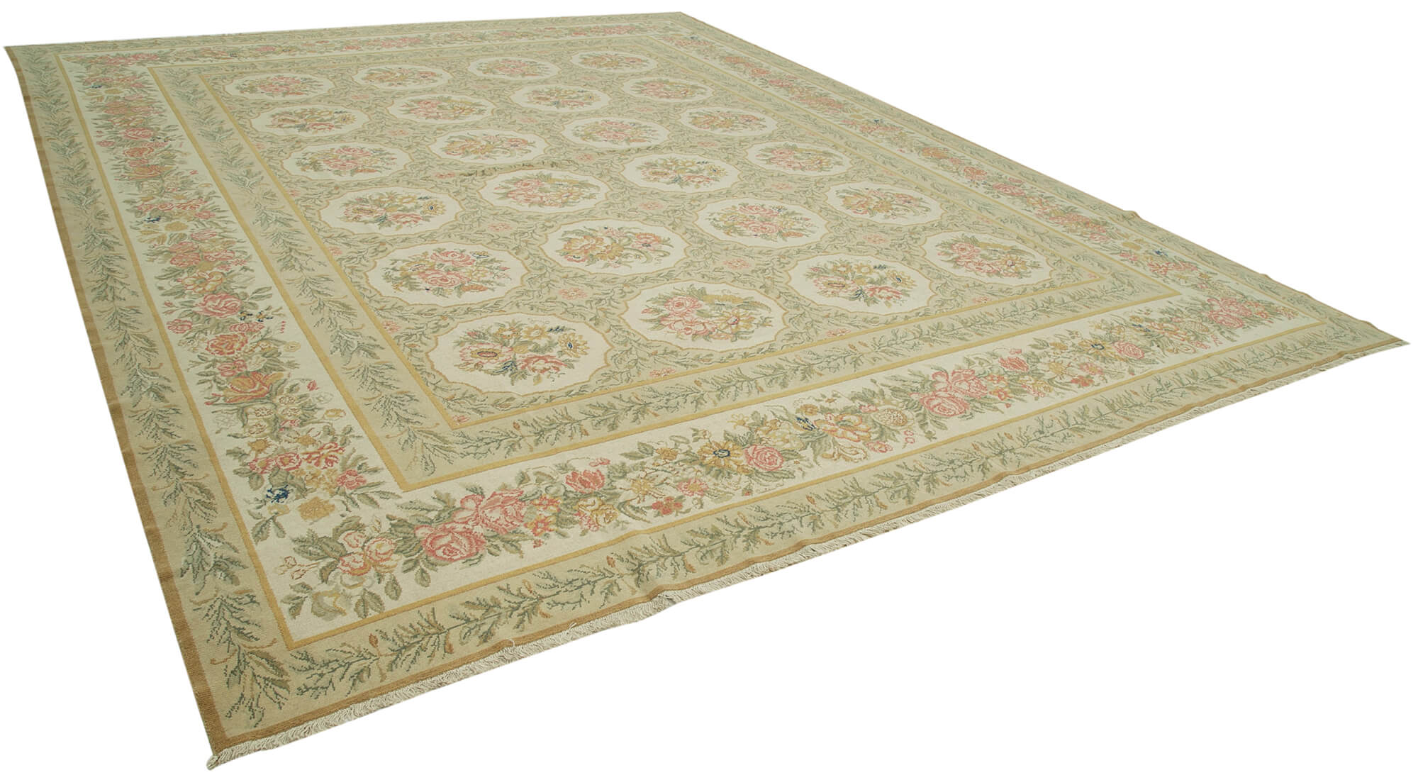 Collection of 12' x 14' 9'' Beige Oriental Oushak Rug in a gallery layout