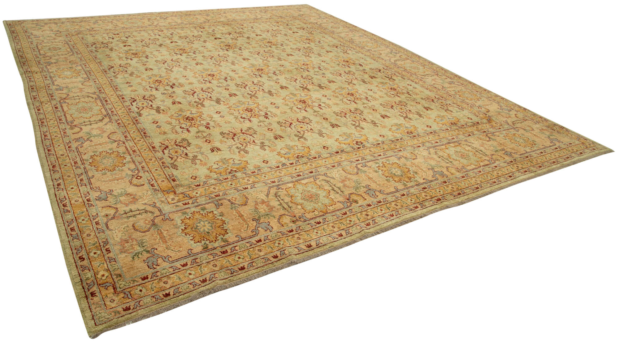 Collection of 12' 2'' x 14' Oversize Oriental Oushak Rug in a gallery layout