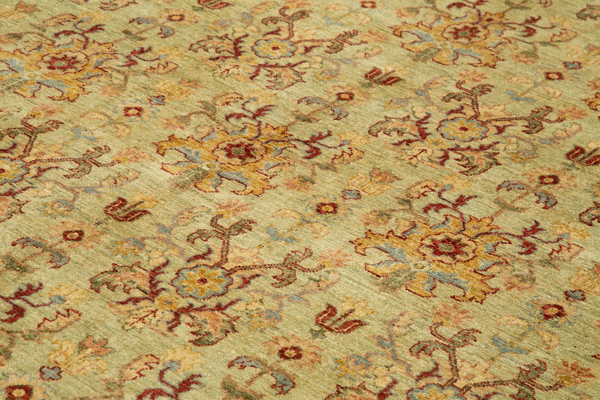 Collection of 12' 2'' x 14' Oversize Oriental Oushak Rug in a gallery layout