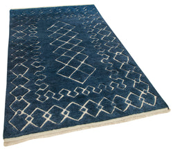 Collection of 5' x 8' Blue Color Moroccan Rug in a gallery layout