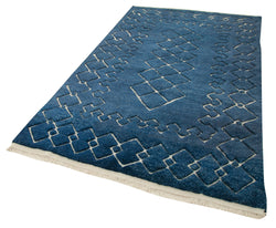 Collection of 5' x 8' Blue Color Moroccan Rug in a gallery layout