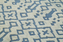 Collection of 5' x 8' Blue and Beige Color Moroccan Rug in a gallery layout