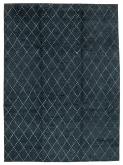 Collection of 10' x 14' Blue Color Moroccan Rug in a gallery layout