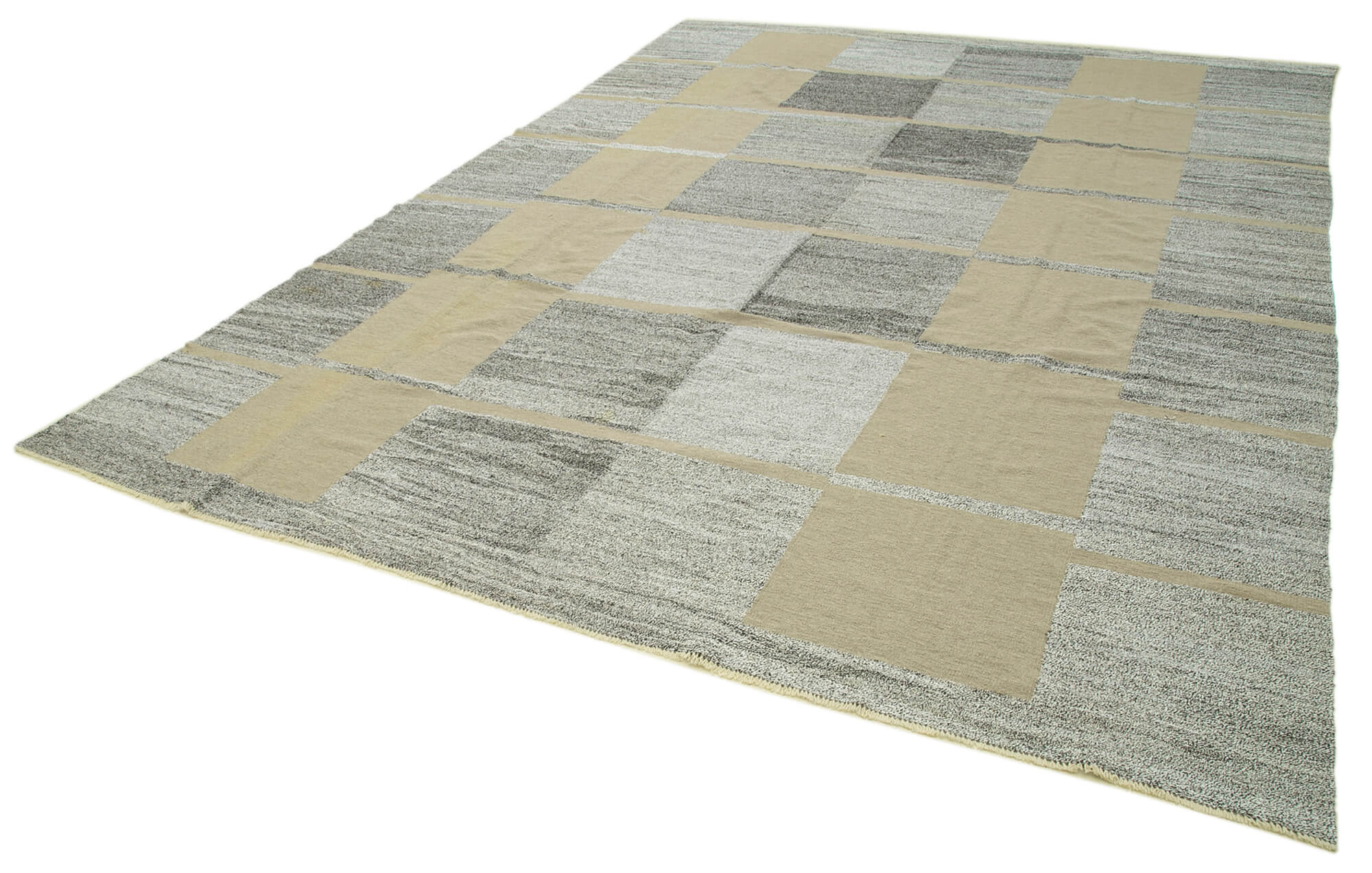 Collection of 10' 2'' x 13' 9'' Modern Handwoven Kilim Rug in a gallery layout