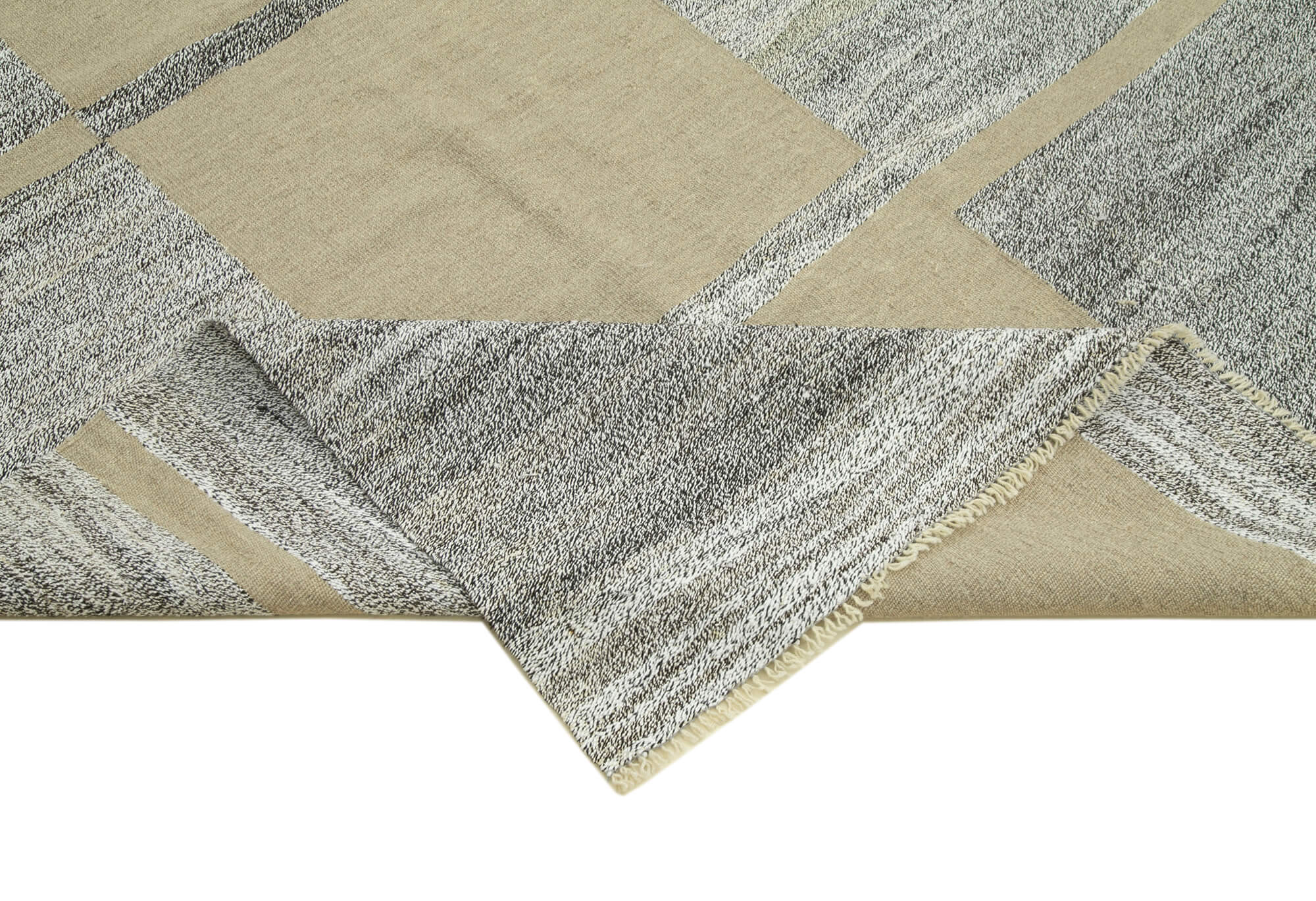 Collection of 10' 2'' x 13' 9'' Modern Handwoven Kilim Rug in a gallery layout