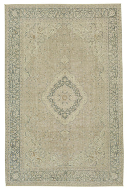 Collection of 6' 7'' x 10' 1'' Hand-Knotted Turkish Vintage Rug in a gallery layout