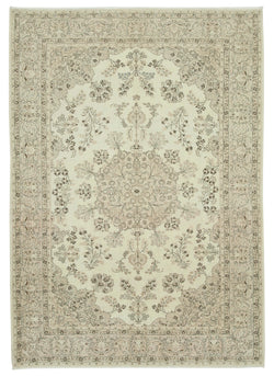 Collection of 7' 1'' x 10' Hand-Knotted Turkish Vintage Rug in a gallery layout