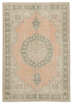 Collection of 6' 9'' x 9' 10'' Hand-Knotted Turkish Vintage Rug in a gallery layout