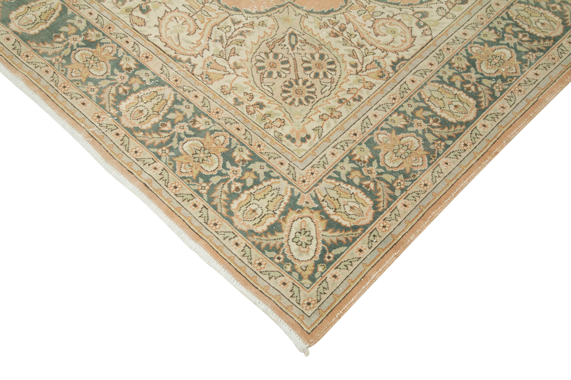 Collection of 6' 9'' x 9' 10'' Hand-Knotted Turkish Vintage Rug in a gallery layout