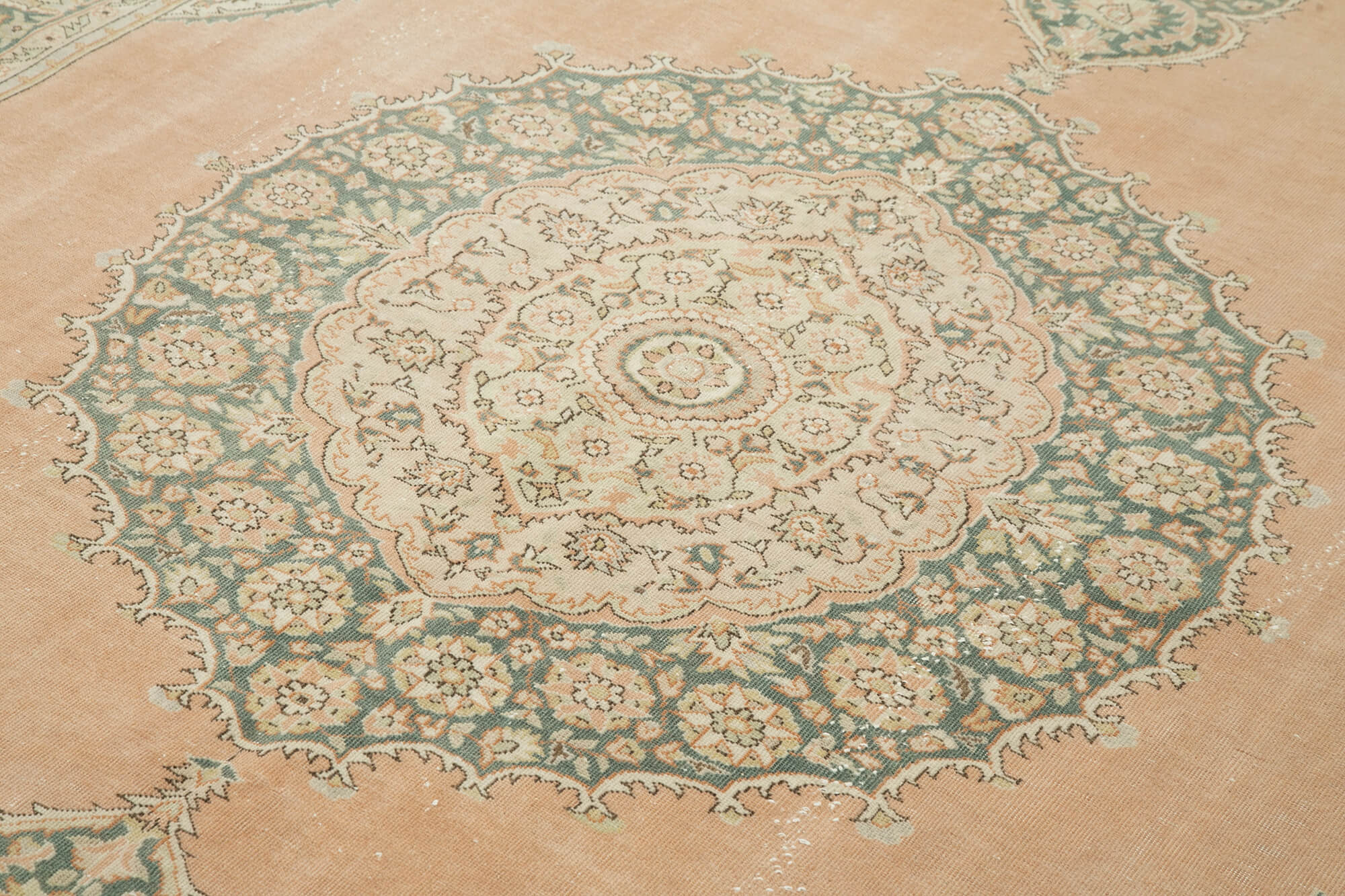 Collection of 6' 9'' x 9' 10'' Hand-Knotted Turkish Vintage Rug in a gallery layout