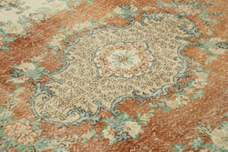 Collection of 6' 11'' x 10' 6'' Hand-Knotted Turkish Vintage Rug in a gallery layout