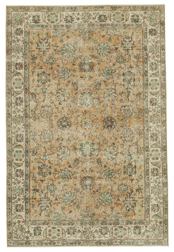 Collection of 6' 9'' x 10' 3'' Hand-Knotted Vintage Turkish Rug in a gallery layout