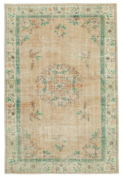 Collection of 6' 11'' x 10' 5'' Hand-Knotted Vintage Turkish Rug in a gallery layout