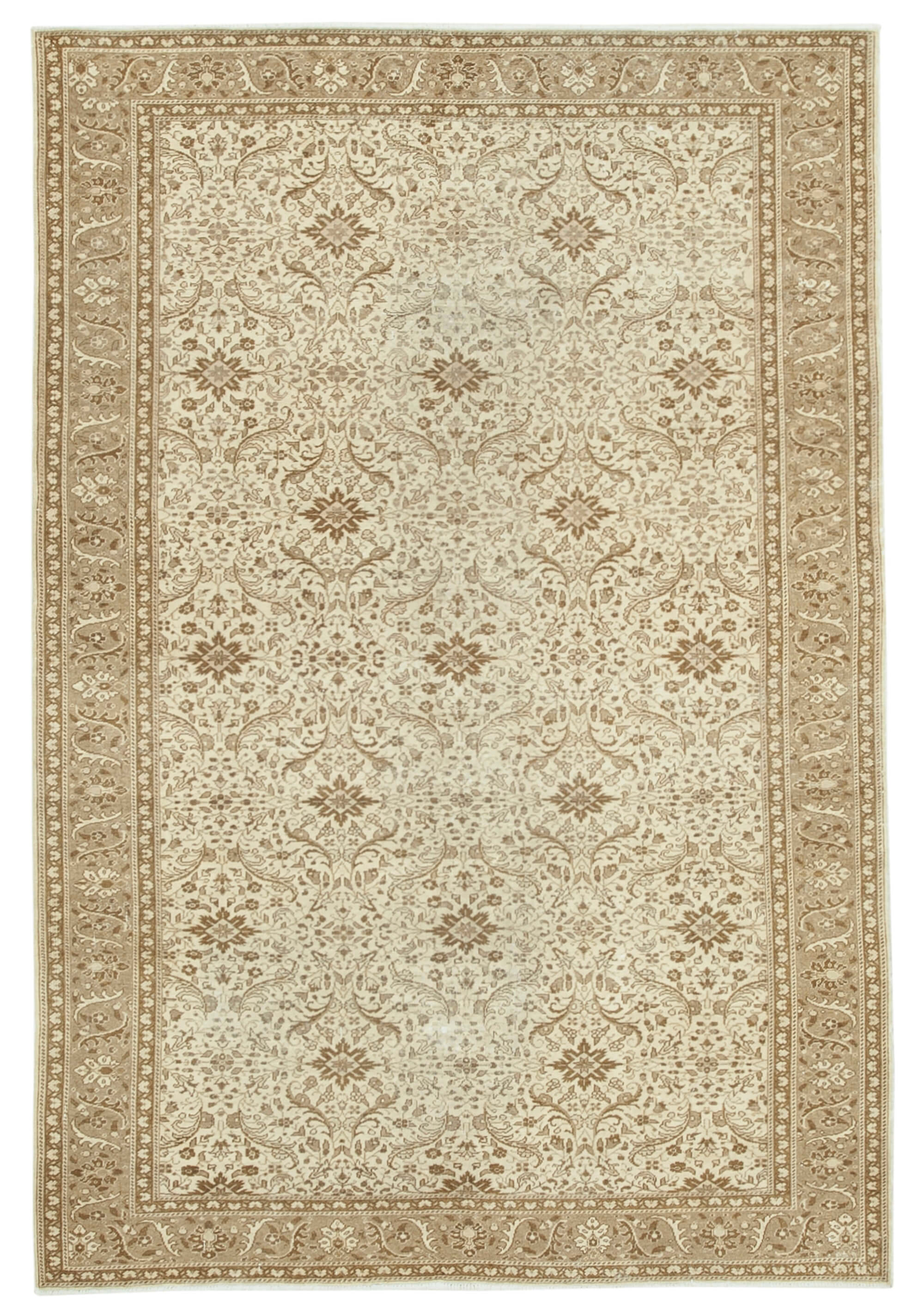 Collection of 6' 7'' x 9' 7'' Hand-Knotted Vintage Turkish Rug in a gallery layout