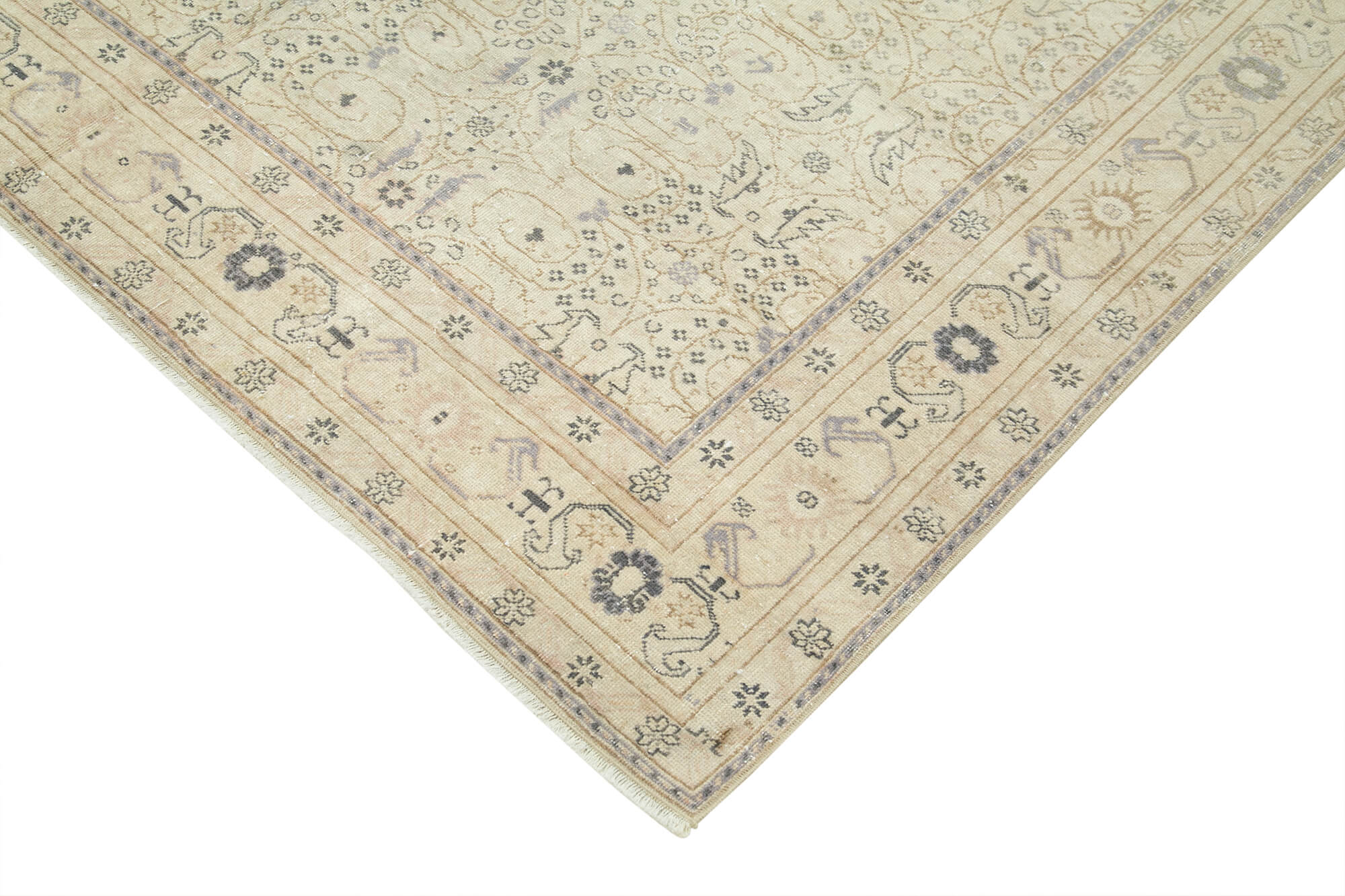 Collection of 6' 5'' x 9' 4'' Beige Vintage Turkish Rug in a gallery layout