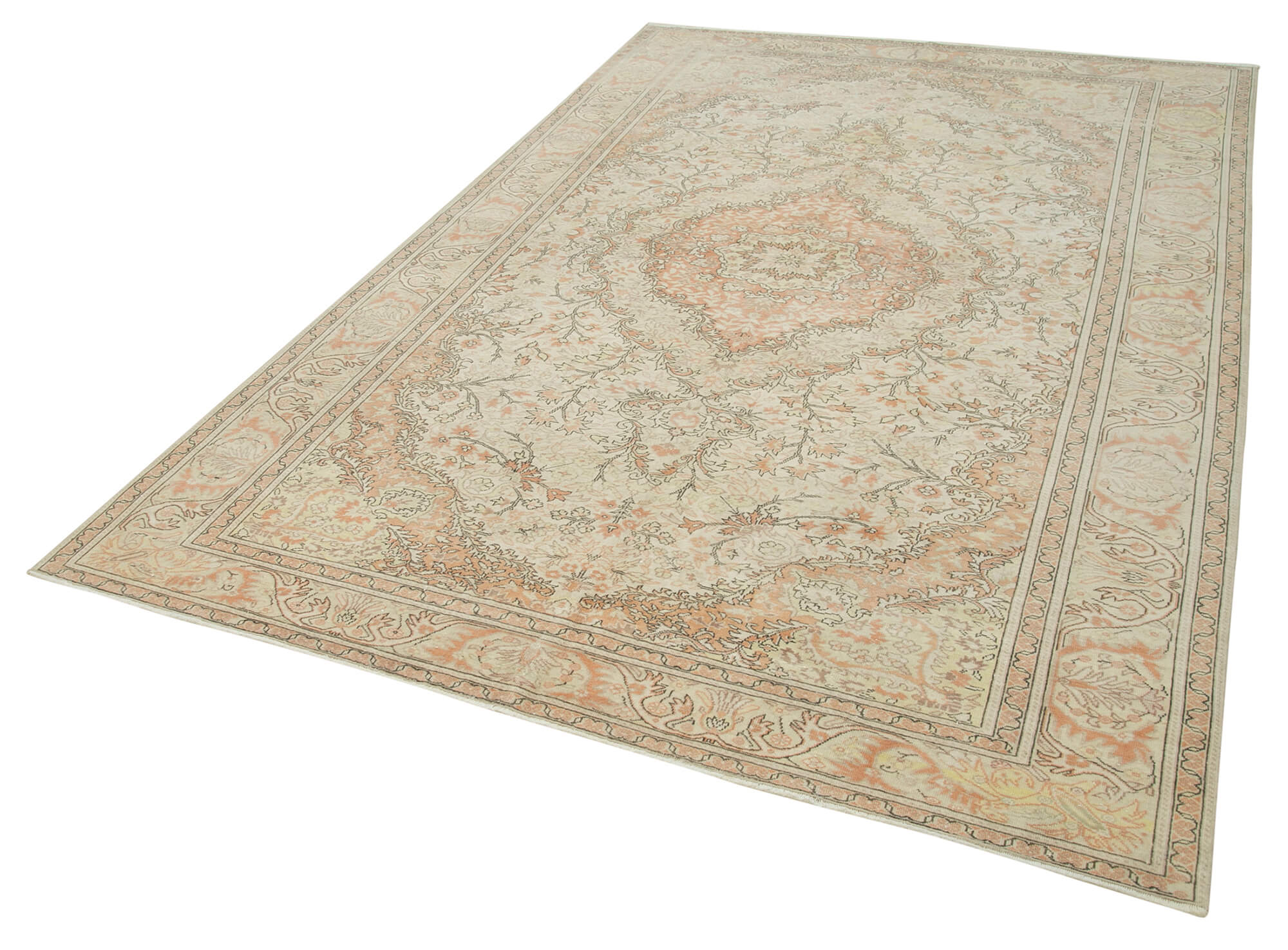 Collection of 6' 3'' x 9' 9'' Beige Vintage Rug in a gallery layout