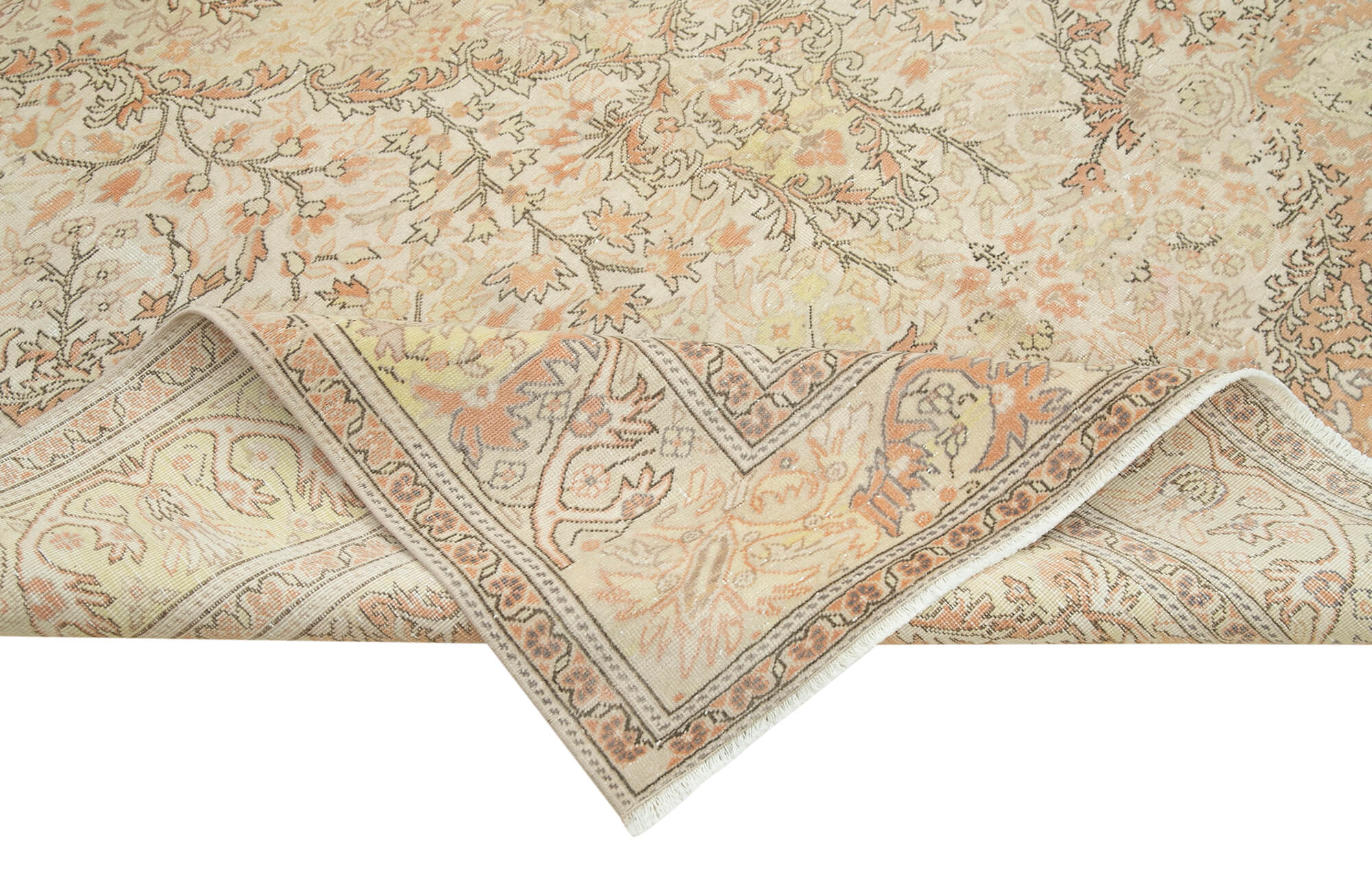 Collection of 6' 3'' x 9' 9'' Beige Vintage Rug in a gallery layout