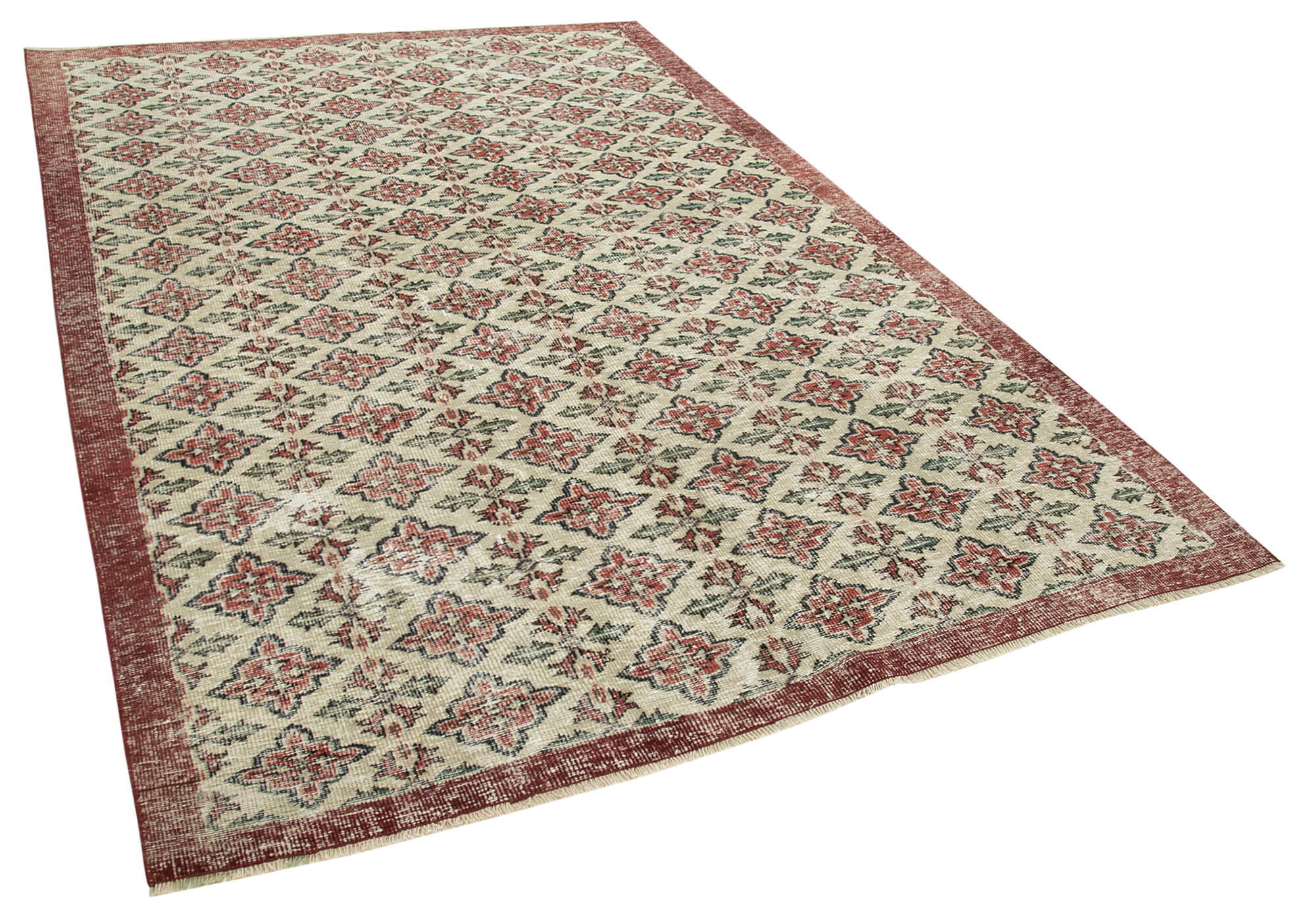 Collection of 6' 1'' x 9' Beige Vintage Rug in a gallery layout