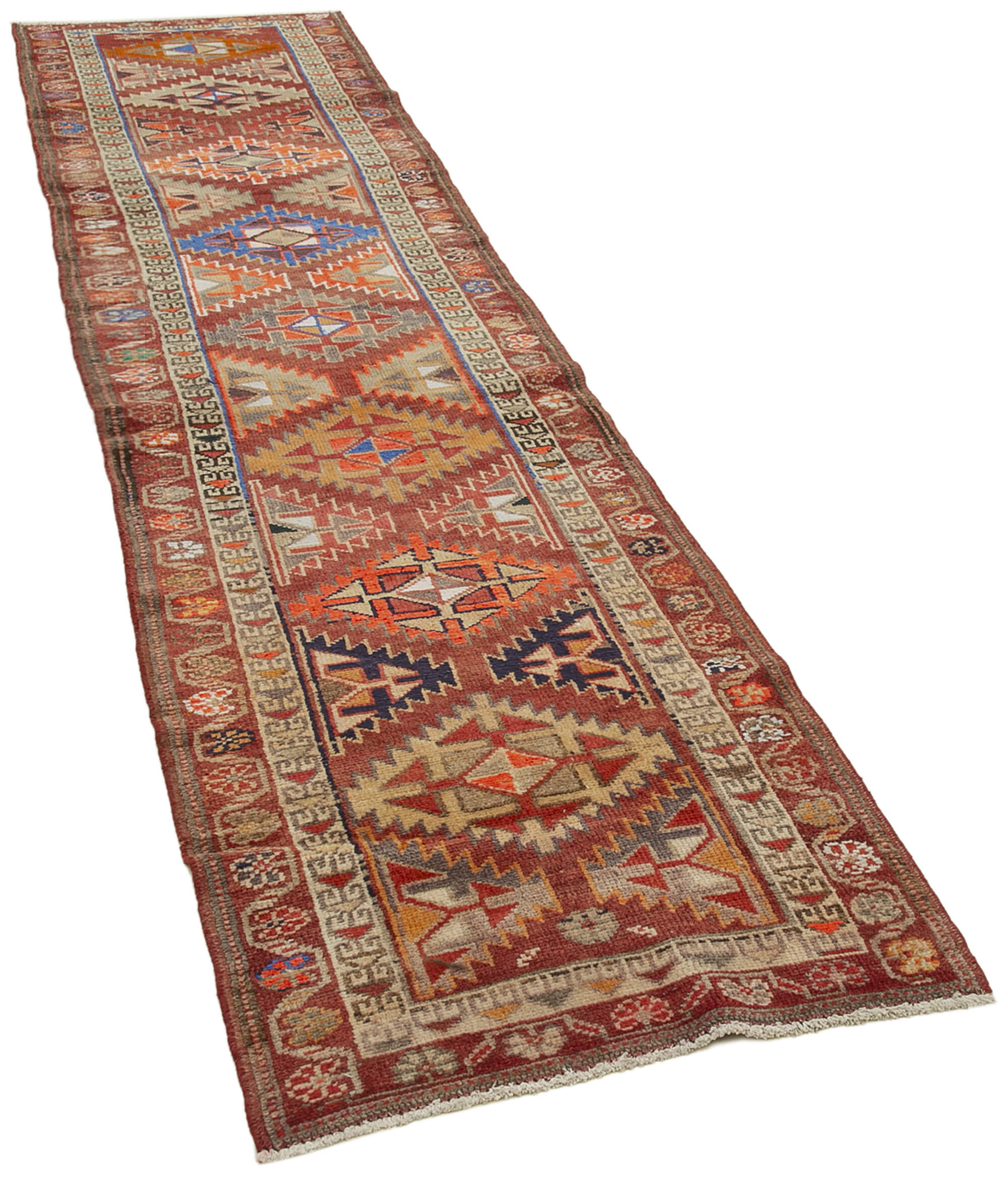 Collection of 2' 9'' x 11' 4'' Handmade Runner Rug in a gallery layout