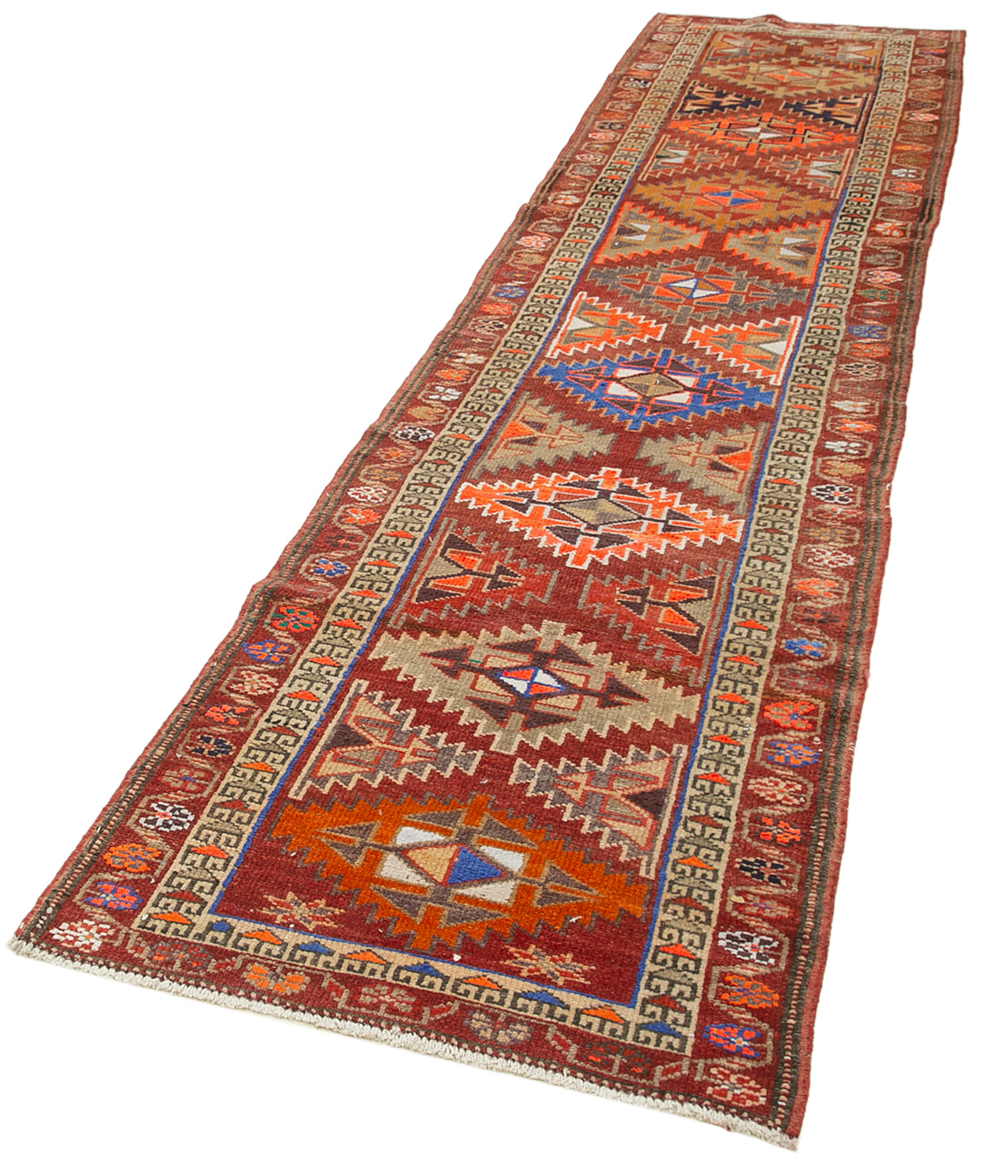 Collection of 2' 9'' x 11' 4'' Handmade Runner Rug in a gallery layout