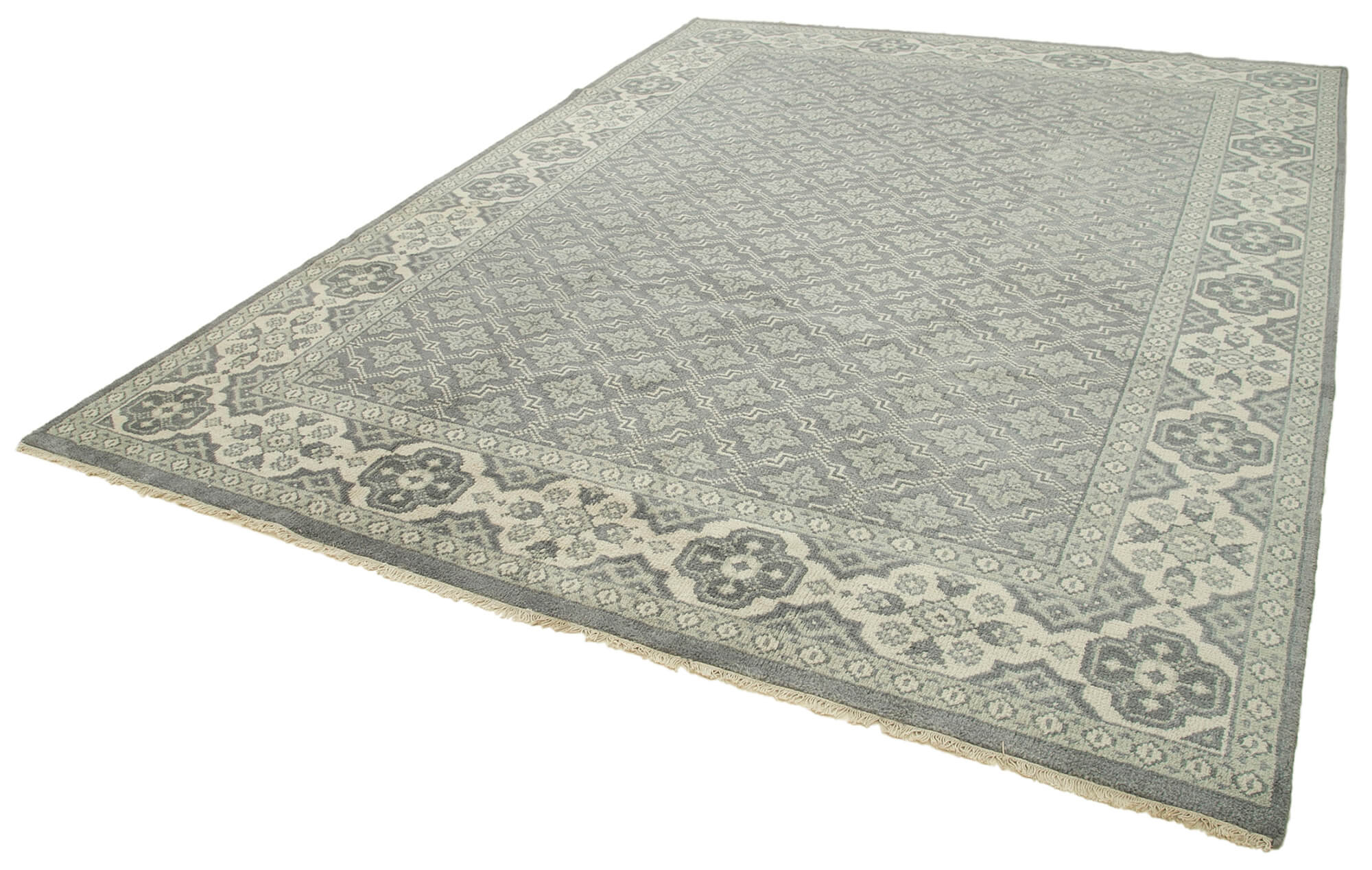 Collection of 8' 9'' x 11' 8'' Handmade Grey Oushak Rug in a gallery layout