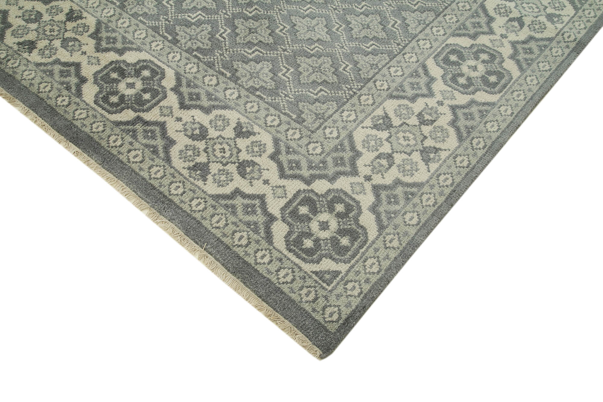 Collection of 8' 9'' x 11' 8'' Handmade Grey Oushak Rug in a gallery layout