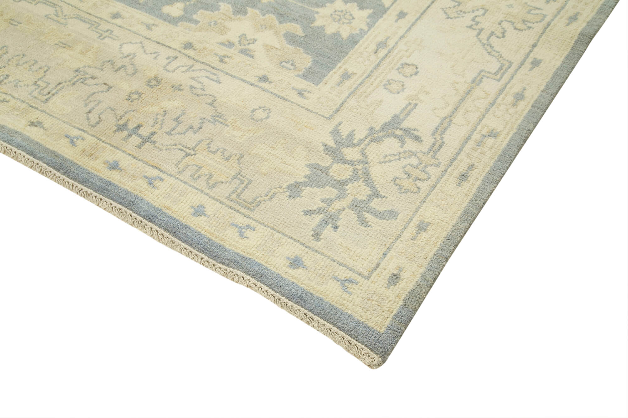 Collection of 8' 11'' x 11' 10'' Beige Handmade Oushak Rug in a gallery layout