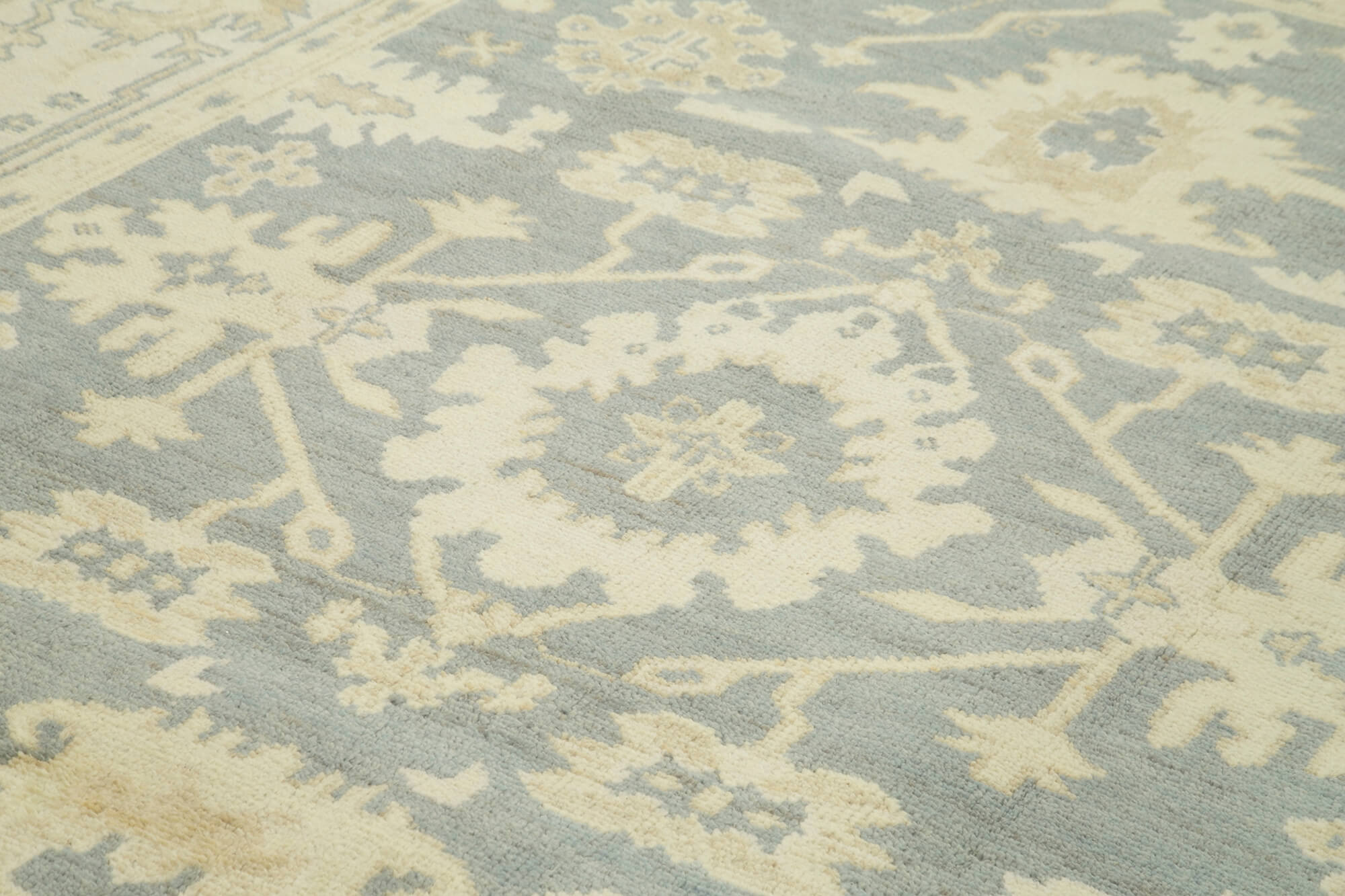 Collection of 8' 11'' x 11' 10'' Beige Handmade Oushak Rug in a gallery layout