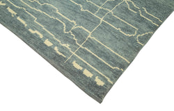 Collection of 6' 5'' x 10' 3'' Blue Color Moroccan Rug in a gallery layout