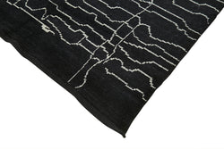 Collection of 6' 3'' x 10' 2'' Black Color Moroccan Rug in a gallery layout