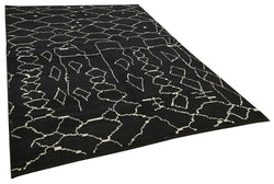 Collection of 6' 5'' x 9' 9'' Black Color Moroccan Rug in a gallery layout