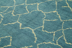 Collection of 5' 7'' x 7' 4'' Blue Color Moroccan Rug in a gallery layout