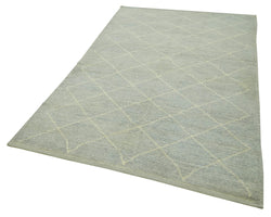 Collection of 5' 1'' x 7' 9'' Grey Color Moroccan Rug in a gallery layout