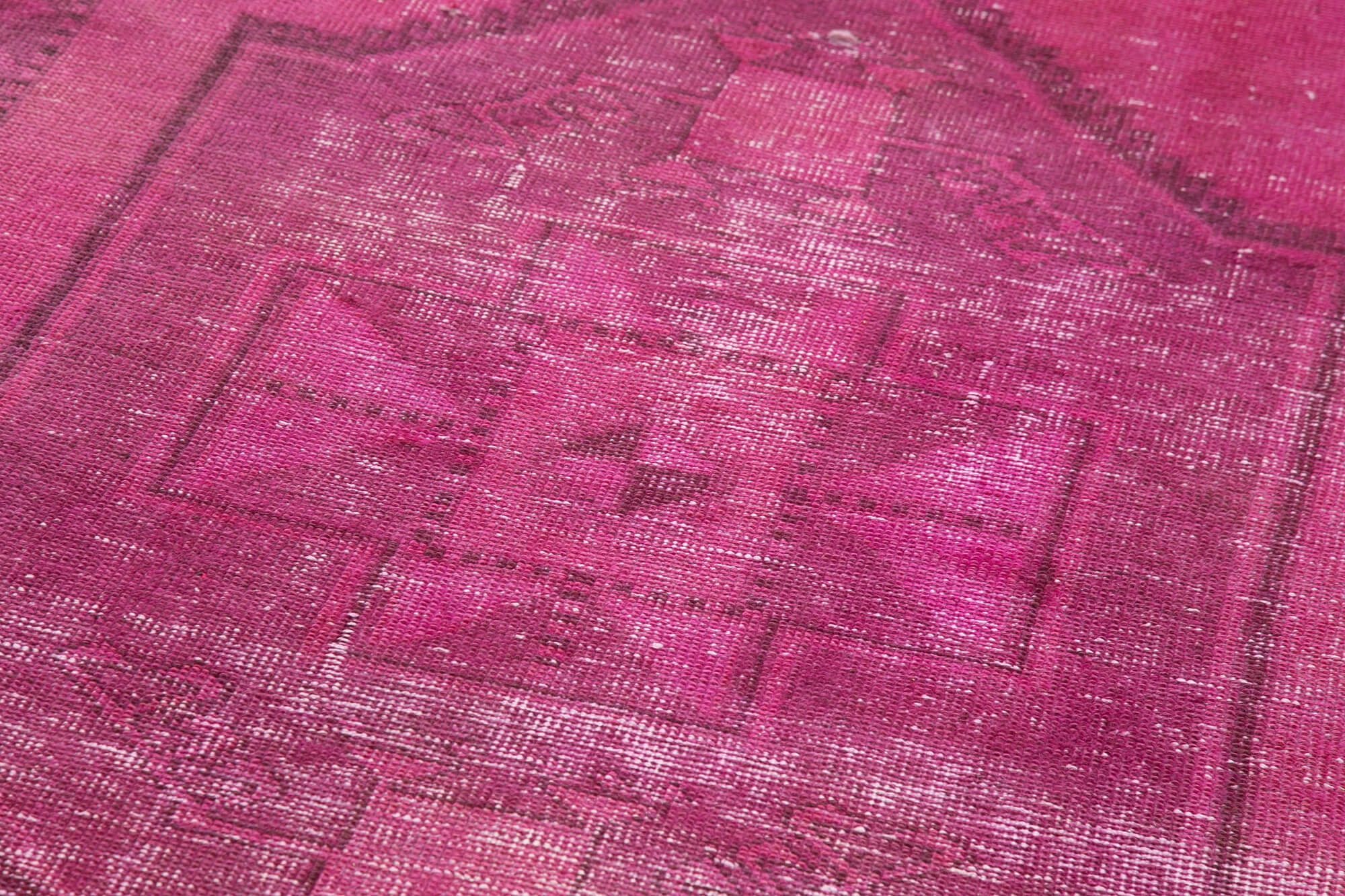 Collection of 3' 10'' x 13' 1'' Pink Vintage Runner Rug in a gallery layout