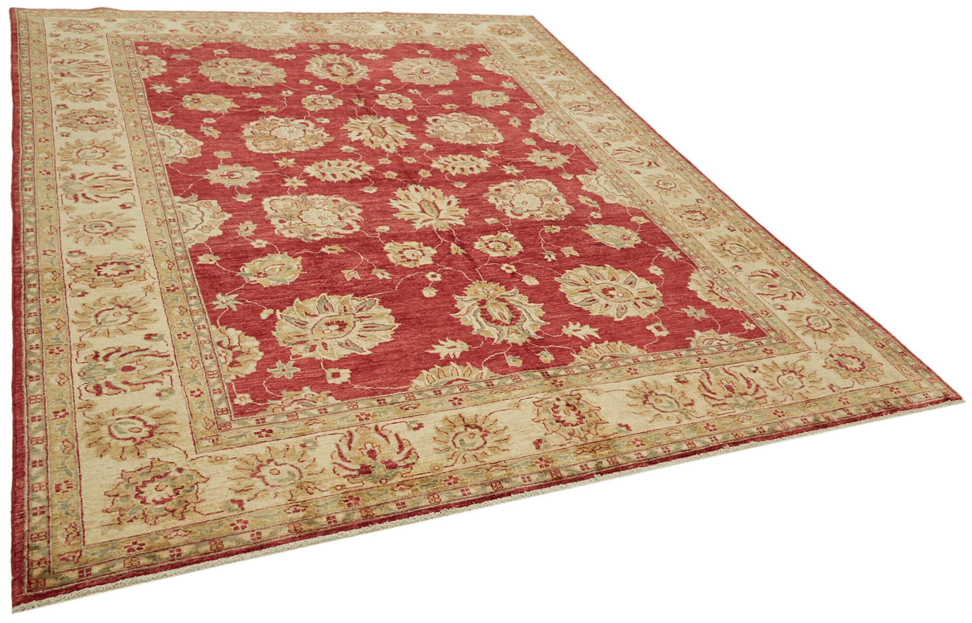 Collection of 8' 1'' x 9' 9'' Beige and Red Oushak Rug in a gallery layout