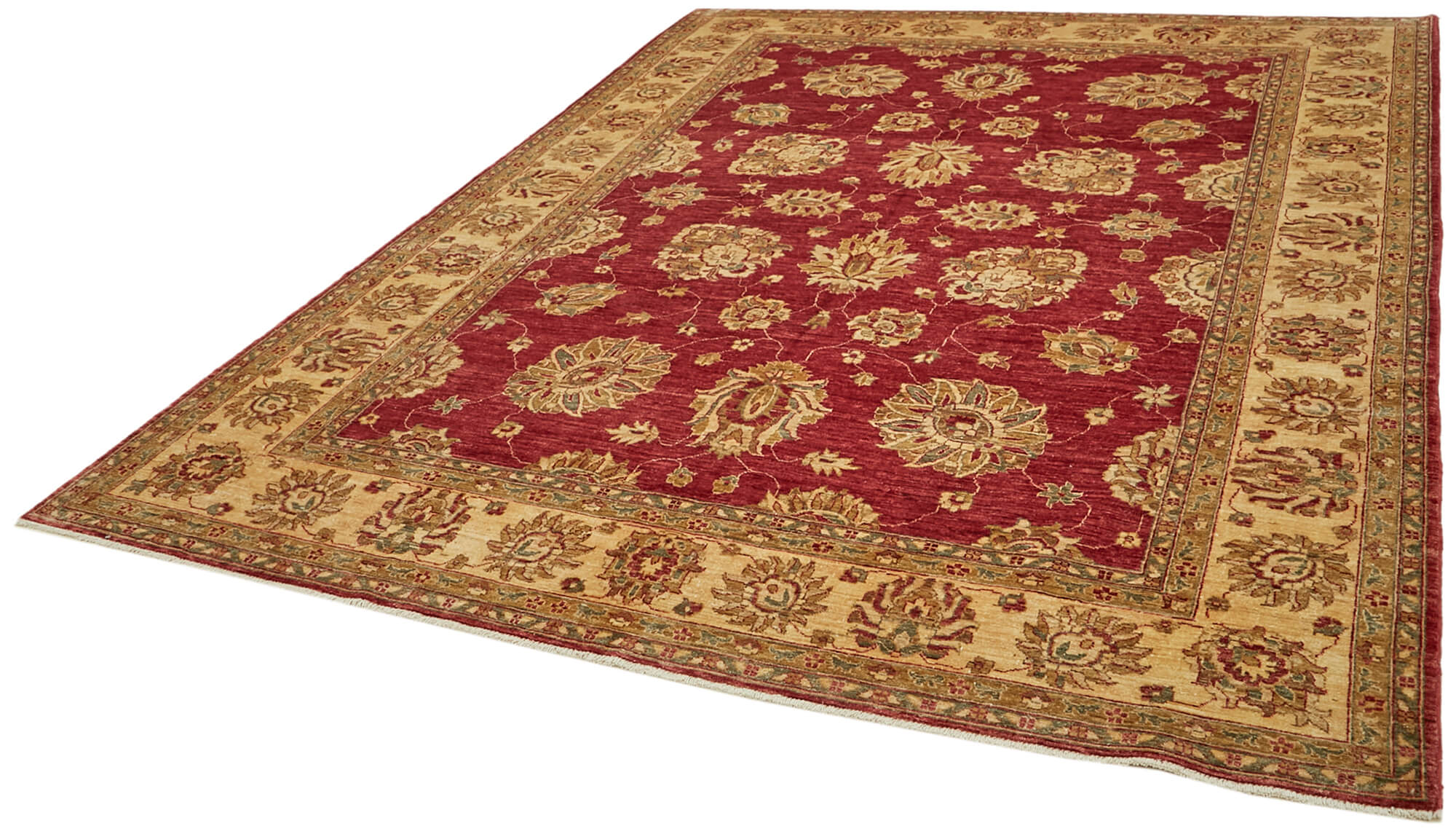 Collection of 8' 1'' x 9' 9'' Beige and Red Oushak Rug in a gallery layout