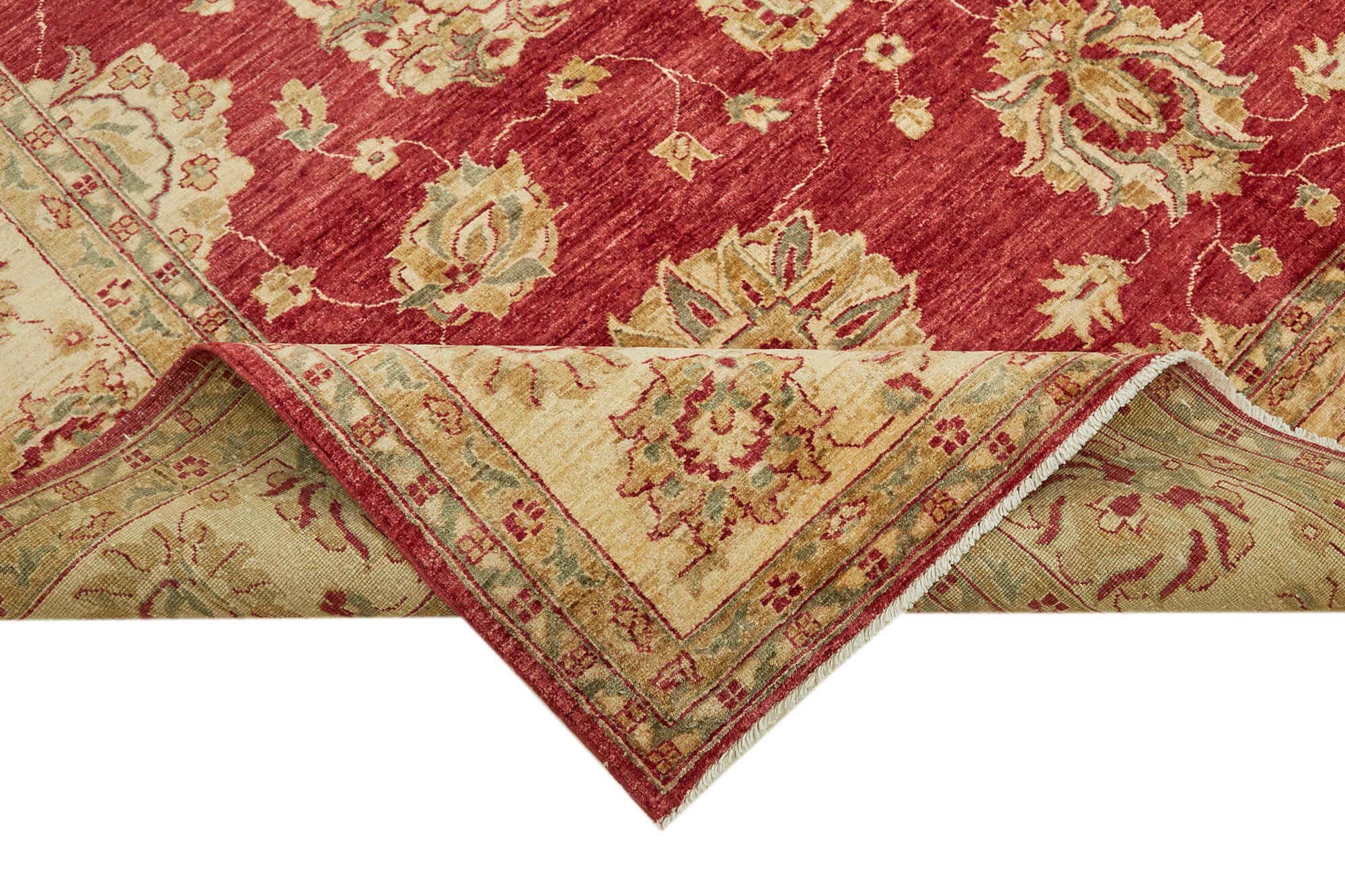 Collection of 8' 1'' x 9' 9'' Beige and Red Oushak Rug in a gallery layout