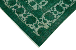 Collection of 9' 11'' x 12' 8'' Handmade Large Green Rug in a gallery layout