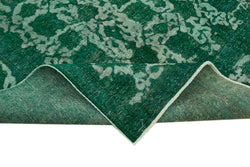 Collection of 9' 11'' x 12' 8'' Handmade Large Green Rug in a gallery layout