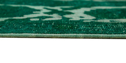 Collection of 9' 11'' x 12' 8'' Handmade Large Green Rug in a gallery layout