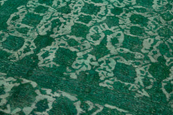 Collection of 9' 11'' x 12' 8'' Handmade Large Green Rug in a gallery layout