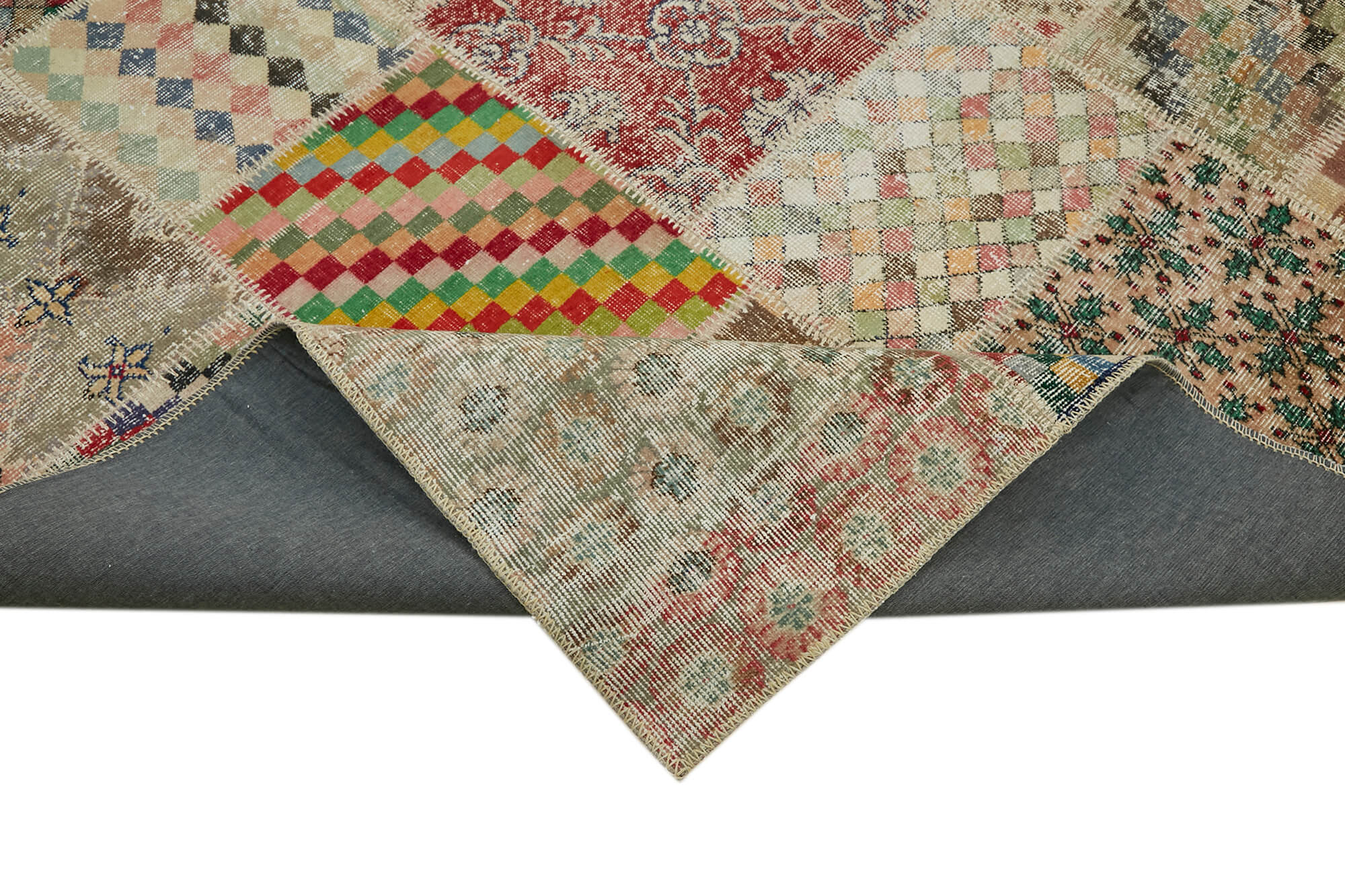 Collection of 9' 10'' x 13' 1'' Handmade Patchwork Rug in a gallery layout