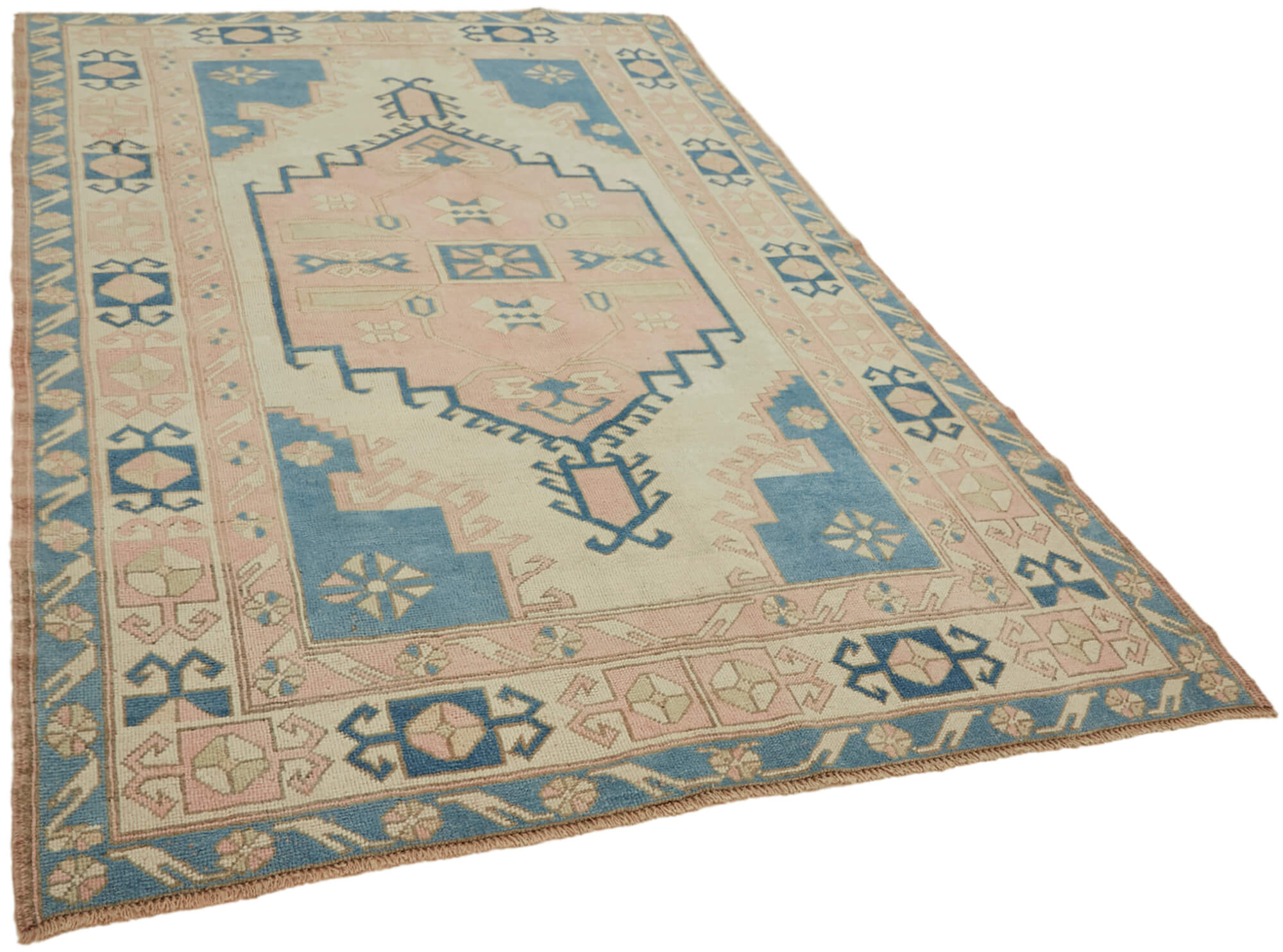 Collection of 6' 1'' x 8' 8'' Beige Small Anatolian Rug in a gallery layout