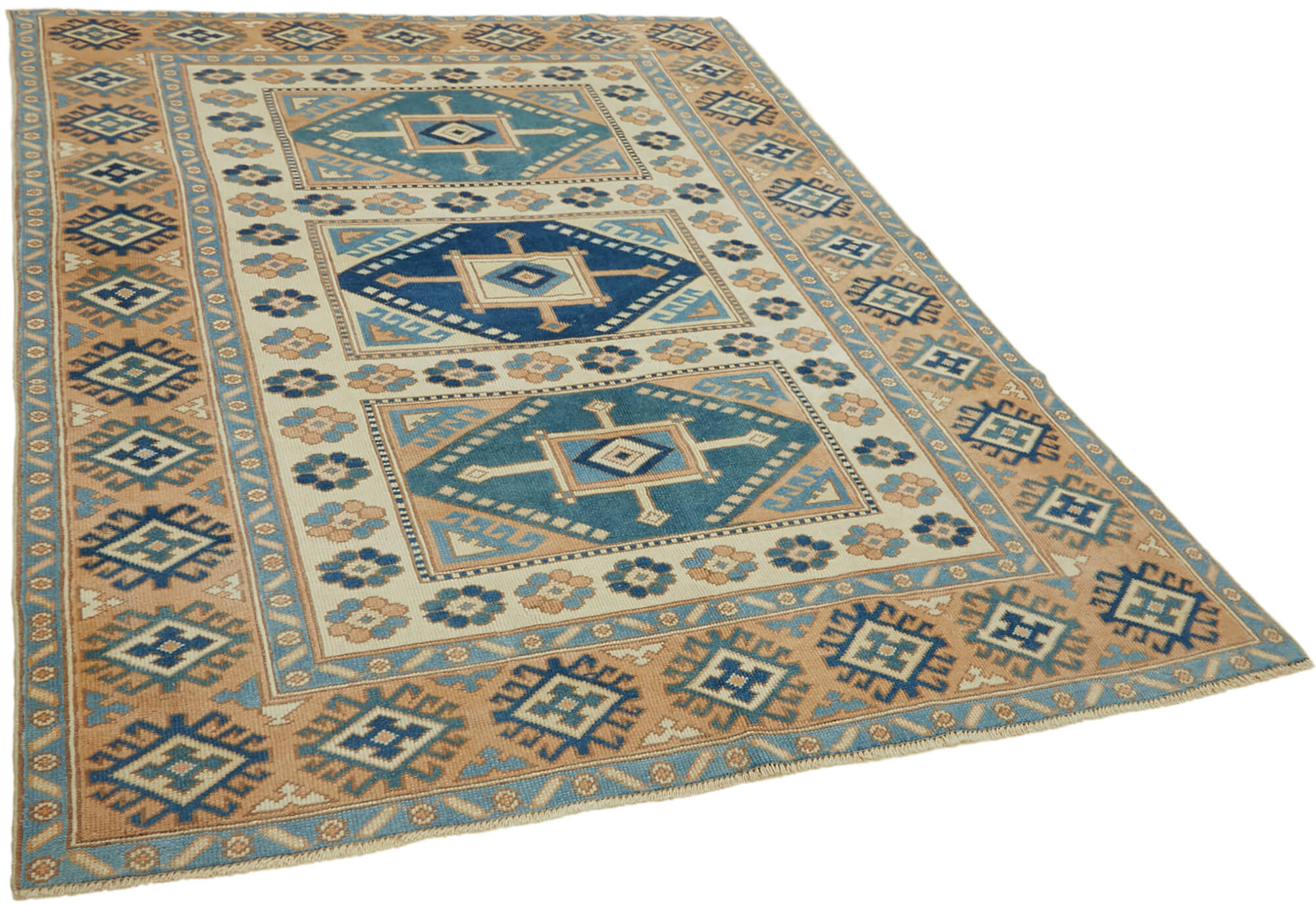 Collection of 5' 11'' x 7' 6'' Beige Handmade Area Rug in a gallery layout