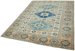 Collection of 5' 11'' x 7' 6'' Beige Handmade Area Rug in a gallery layout