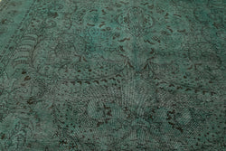 Collection of 9' 9'' x 13' 3'' Turquoise Large Area Rug in a gallery layout